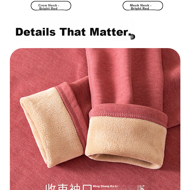 YUZHAOLIN Women's Thermal Underwear Set Fleece Lined Thickened Mid-High Neck Cold-Resistant Autumn Winter for Middle-Aged and Elderly Mothers and Grandmothers 15