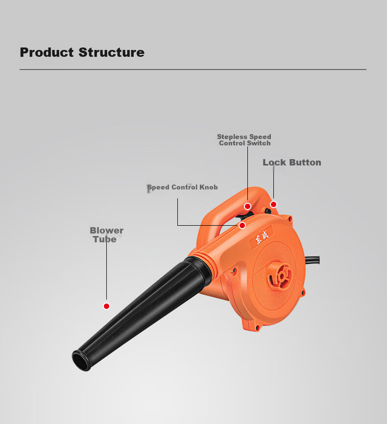Dongcheng Electric Blower Vacuum Cleaner Industrial Dust Collector 600W Dual-Use Blower and Vacuum 10