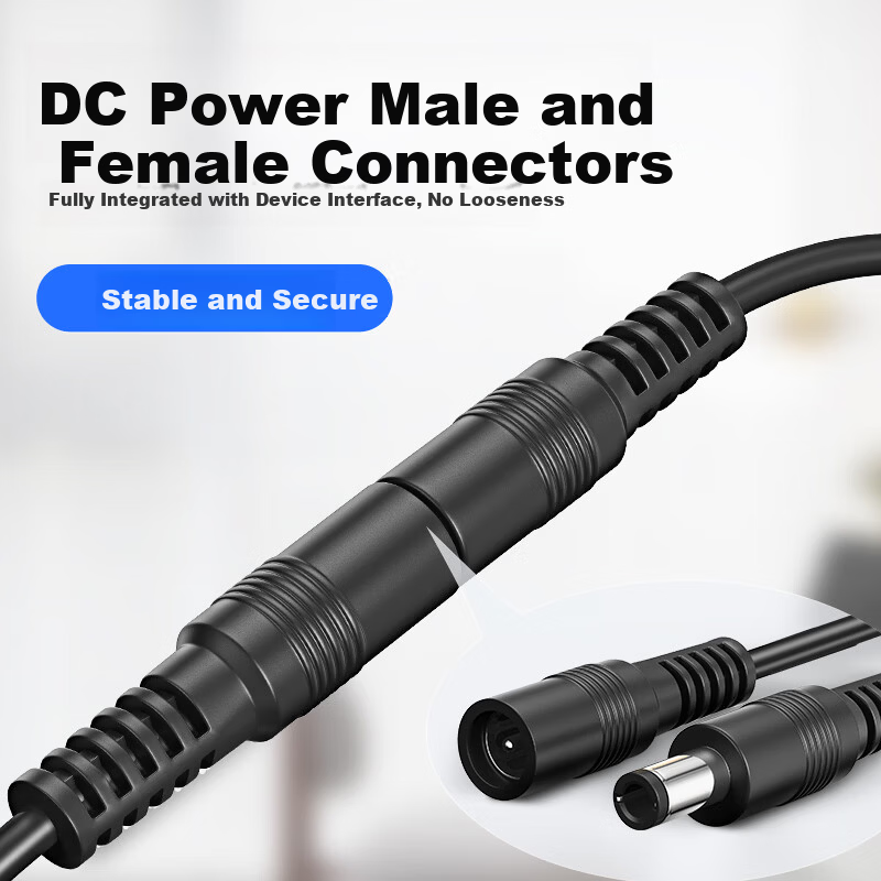 COMPCCTV 1m DC12V Power Extension Cable 5.5*2.1mm Connector Wireless WiFi Surveillance Camera Router Thickened Power Extension Cable SMT-YC1