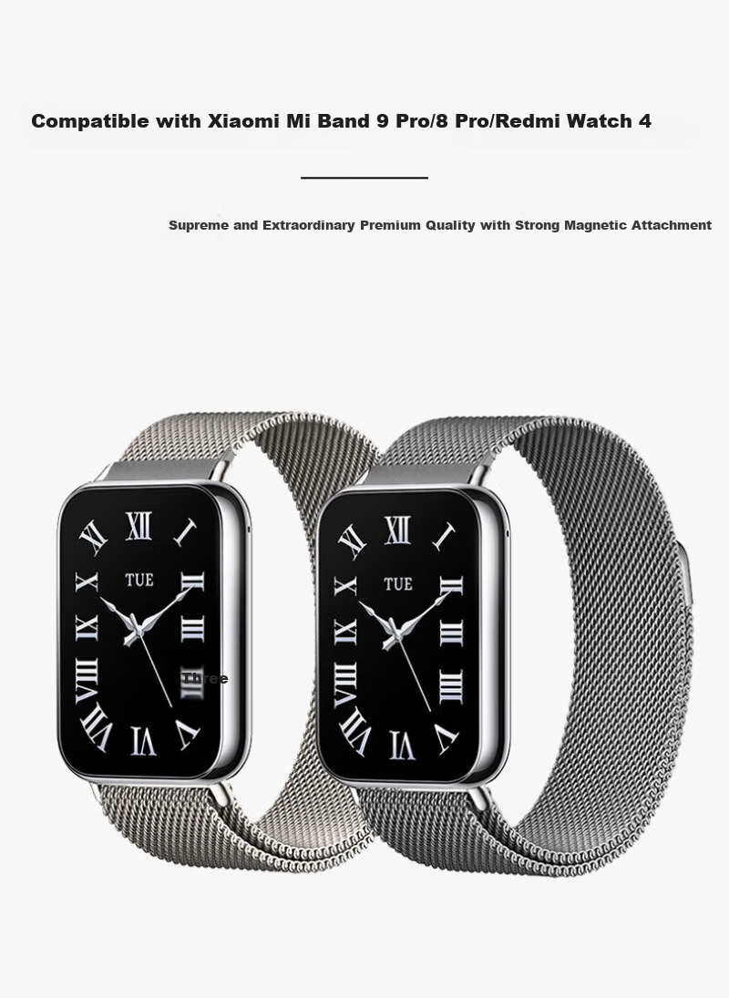 Watchbond Redmi Watch 6 Strap, Xiaomi Band 9 Pro 22mm Stainless Steel Magnetic, Breathable And Sweat-Wicking Milanese Sports Wristband 1