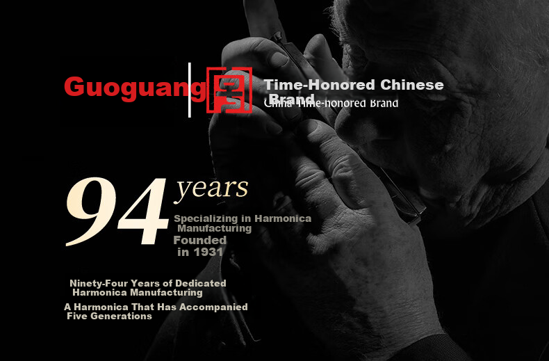 Guoguang 24-Hole Beginner Entry-Level Diatonic Harmonica C Key (Athens Black) Gift Box Edition 1