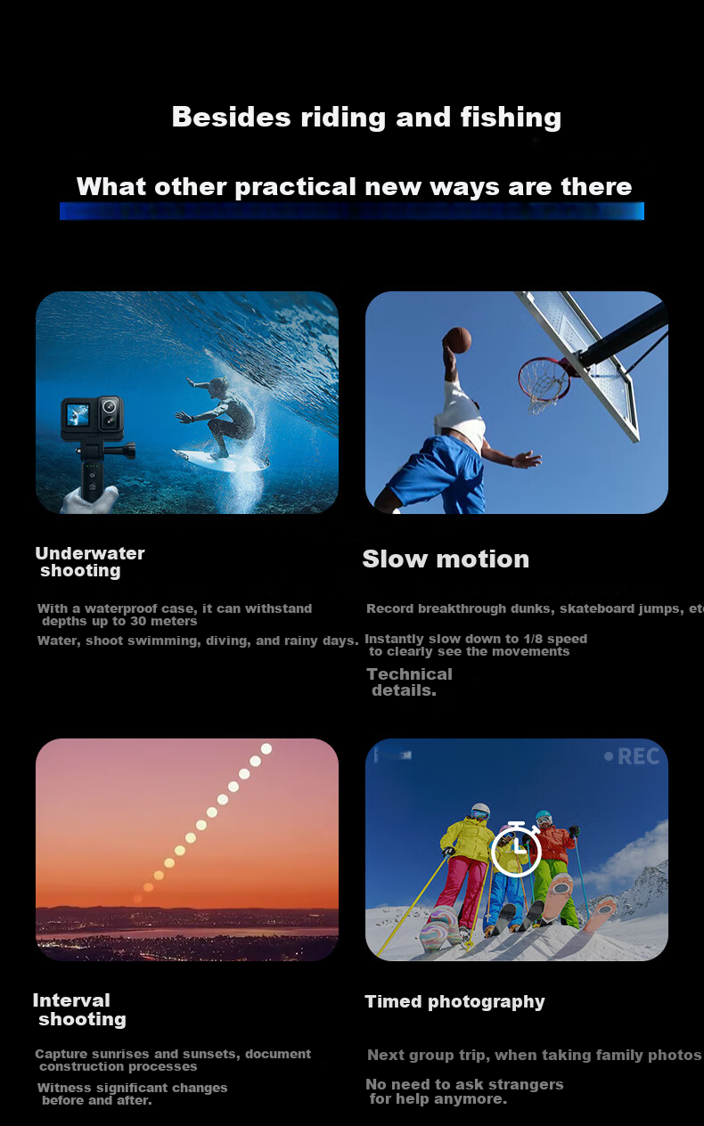 SJCAM SuYing SJ20 Night Vision Dual Lens Stabilized Waterproof Sports Camera Motorcycle Helmet Riding Recorder Outdoor Live Pre-record Vlog Fishing Head-mounted Camera No Card 18
