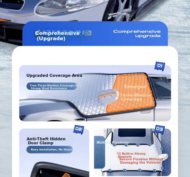 AUTOWOEL BYD Han DM-i Snow Cover Car Front Windshield Snow Shield Frost and Freeze Protection Winter Windshield Cover 10