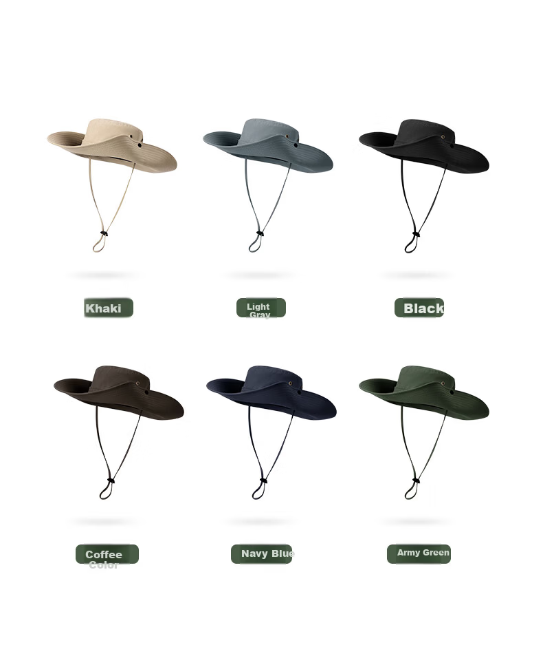 GOLOVEJOY Fisherman Hat Outdoor Mountaineering Hat Women's Sun Hat Men's Large Brim Large Head Circumference Sun Protection Hiking Light Gray M 8