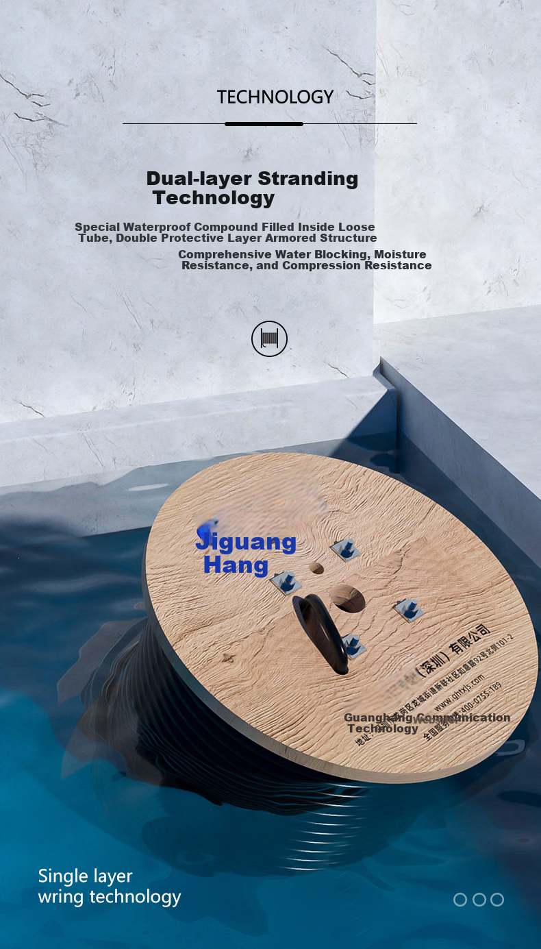 Guanghang GH-GYTA53-4B1.3 Heavy Armor Underground 4-Core Single-Mode Outdoor Optical Cable GYTA53 Layer-Stranded Direct Burial Fiber Optic Cable 10m 5