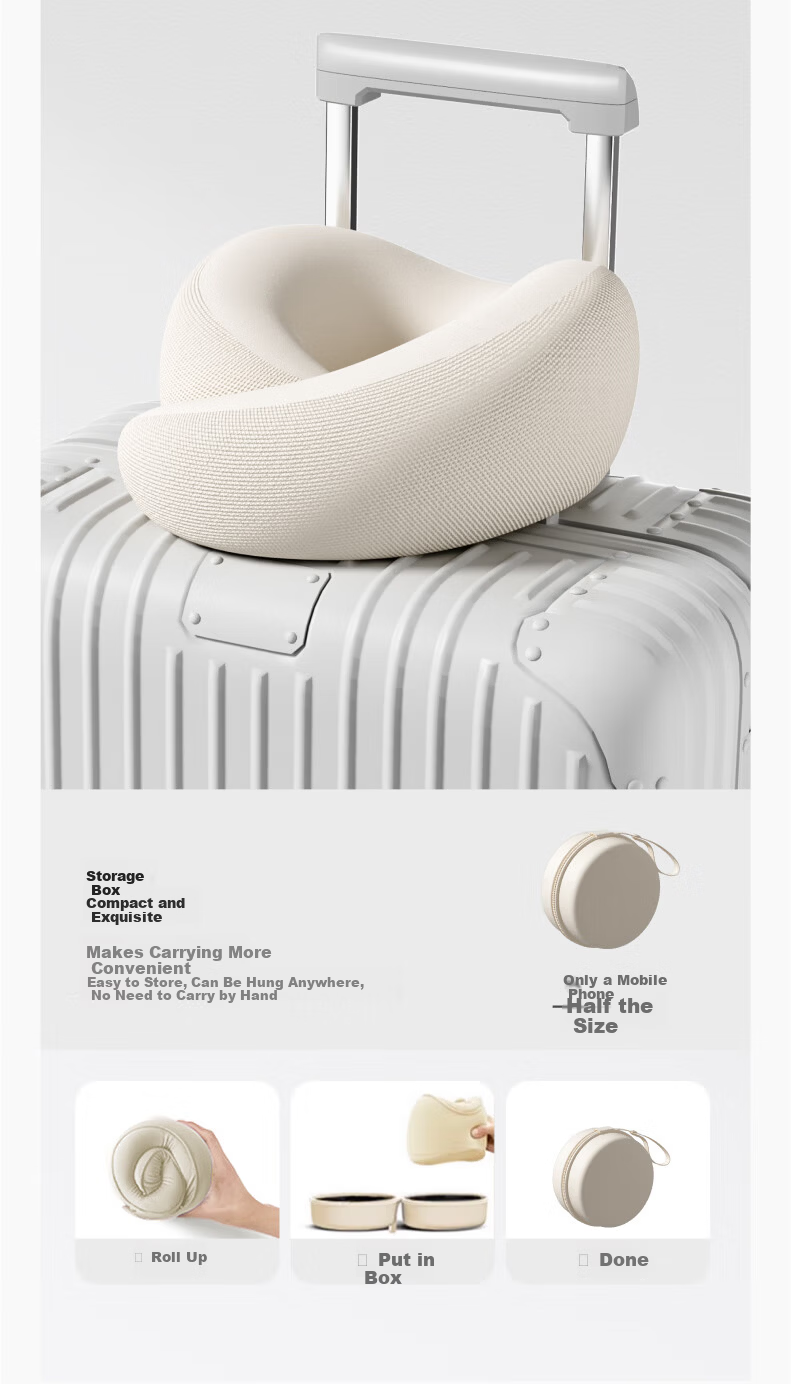 Wuyingongfang, Mu Yin Liangpin Textile Subsidiary U-Shaped Pillow, Portable Storage Travel Neck Support Pillow, Airplane Neck Pillow, Office Nap Pillow 2