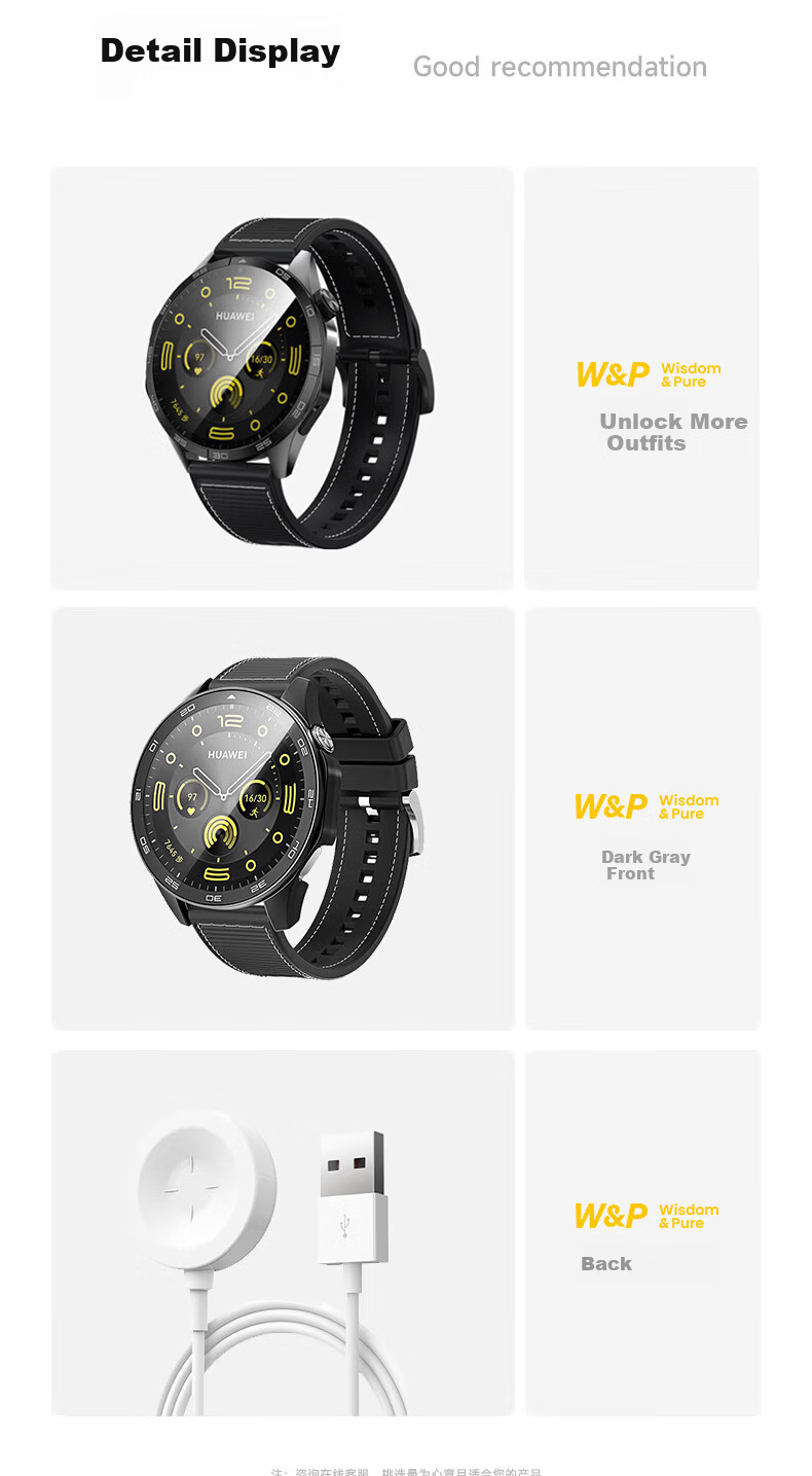 W&P Compatible with Huawei Watch Bands for GT5/GT6/4Pro/Watch5/4Pro/3/2/New, Extraordinary Master Milanese Metal Double Magnetic Stainless Steel Strap for Men, Silver 17