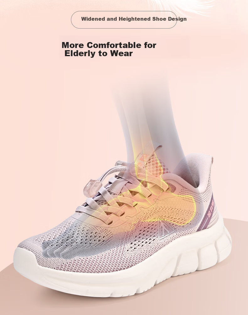 Zulijian Elderly Women's Shoes Lightweight Breathable Comfortable Walking Shoes Outdoor Sports Casual Shoes 9063 Black 38 5