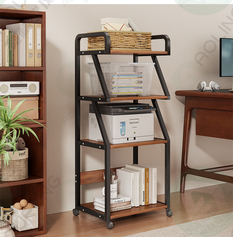 Olynp Wind Floor Storage Rack Printer Stand Multi-layer Mobile Storage Shelf Simple Host Rack 17