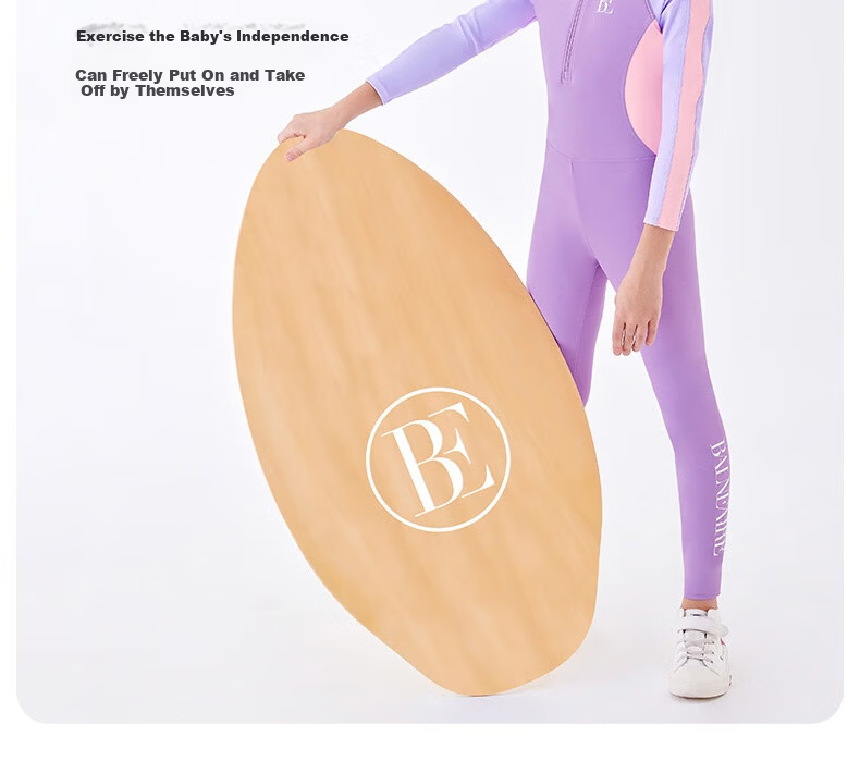 BALNEAIRE Kids One-Piece Swimsuit Girls Long Sleeve Sun Protection Surfing Breathable Chlorine Resistant Detachable Hood 6
