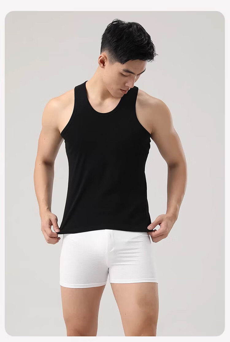 MiiOW Men's Tank Top, Summer Pure Cotton Loose Sleeveless T-Shirt, Undershirt, Sports Slim Shoulder Vest, Father's Day Gift 14
