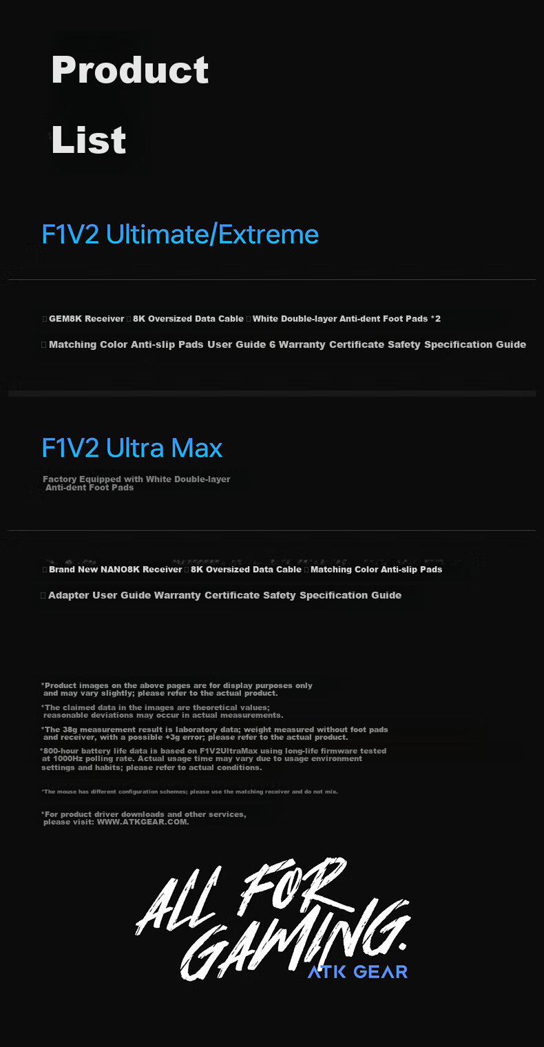 ATK LieKong F1V2 Wireless Mouse Wired/Wireless Dual-Mode Lightweight Ergonomic Gaming Office Mouse F1V2 Master Edition 2.0 Black 17
