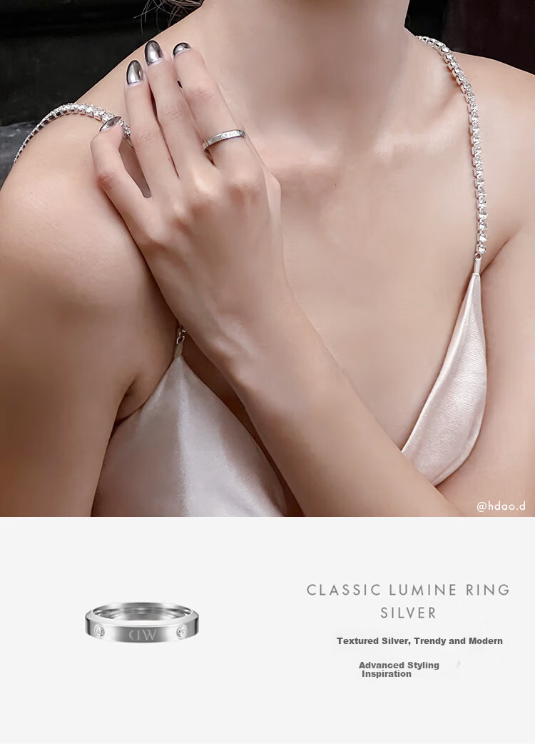 DanielWellington [Mashixun's Choice] DW Ring for Women, Starry Couple Rings Rose Gold Size 58 DW225 Birthday Gift for Wome 8