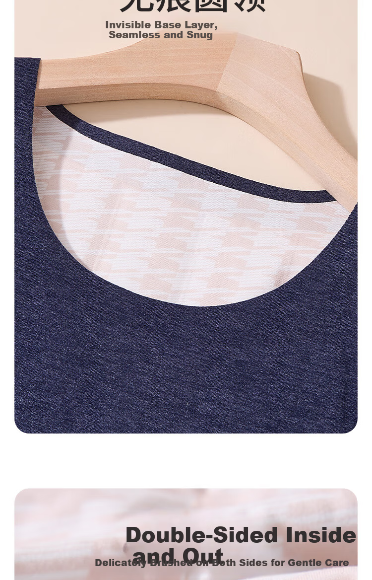 LangSha Men's Thermal Vest Seamless Customizable 100% Wool Filled Patch Comfortable Wide Shoulder Base Layer Top Autumn Winter 16