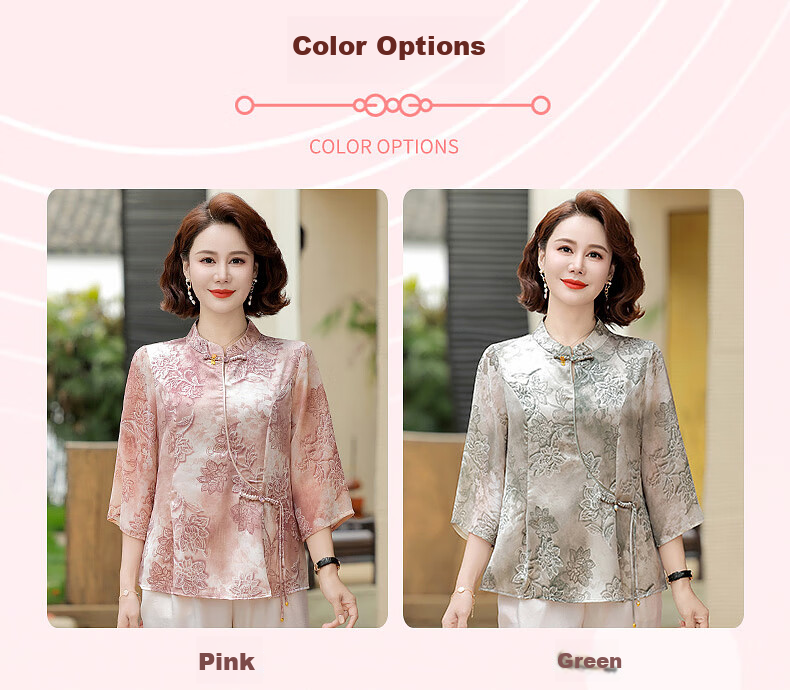 Hodo Mom Summer National Style Shirt T-Shirt 2026 New Fashion Loose Middle-aged and Elderly Women's Top and Pants Set 10
