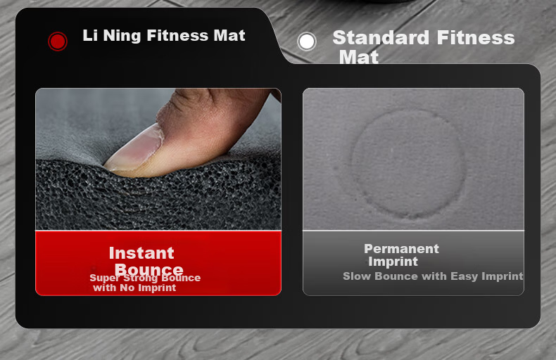 LI-NING Yoga Mat Unisex Fitness Antibacterial Thickened Non-Slip Home Exercise Mat Jump Rope Soundproof Shock Absorption Sit-Up Mat 15