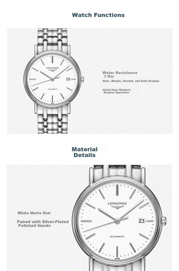 LONGINES Swiss Watch Fashion Series Men's Steel Strap Mechanical Watch Gift L49214126 1
