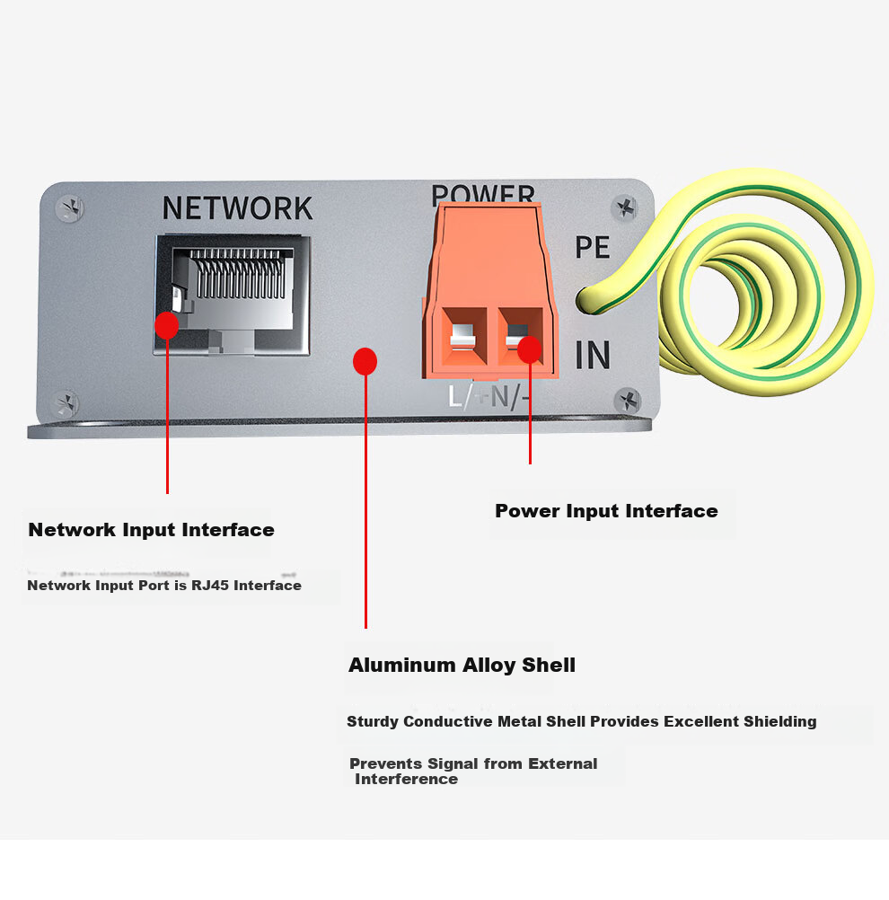 COMPCCTV 2-in-1 Network Power Surge Protector for CCTV Cameras RJ45 Ethernet Signal Surge Protector 9