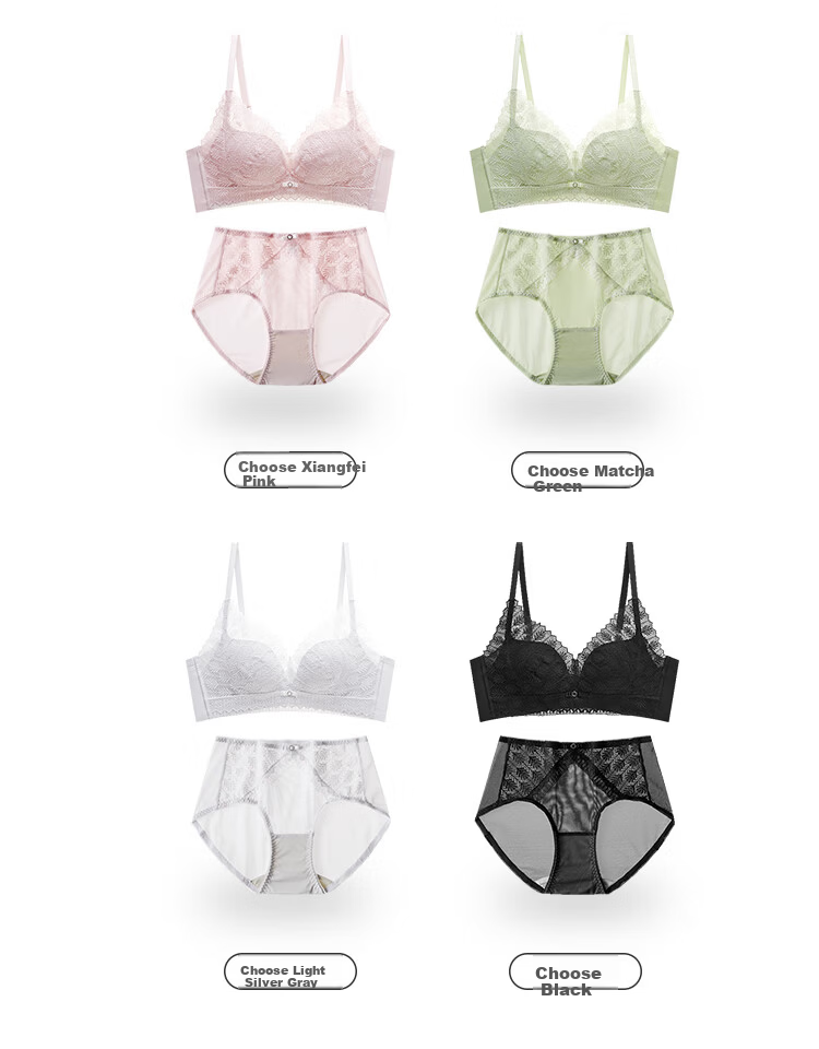 Cosmo Lady Women's Sexy Lace Comfortable Breathable Soft Gel Ring Push-Up Bra Set Gift 2B25A3 21