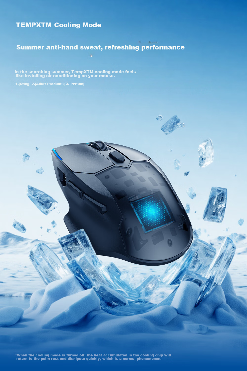 Black Shark Star Flash Heated Gaming Mouse Ergonomic Dual 8K Report Rate Wireless Tri-Mode Right-Handed PUBG/LOL/CSGO Mouse 8