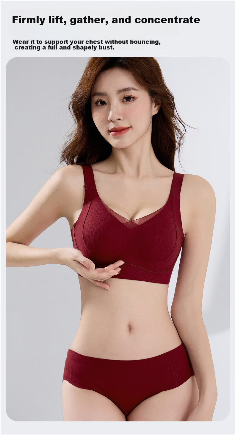 GRACEWELL Women's Small Bust Push-Up Anti-Sagging Bra with Side Support 2025 New Wide Strap Bra 9