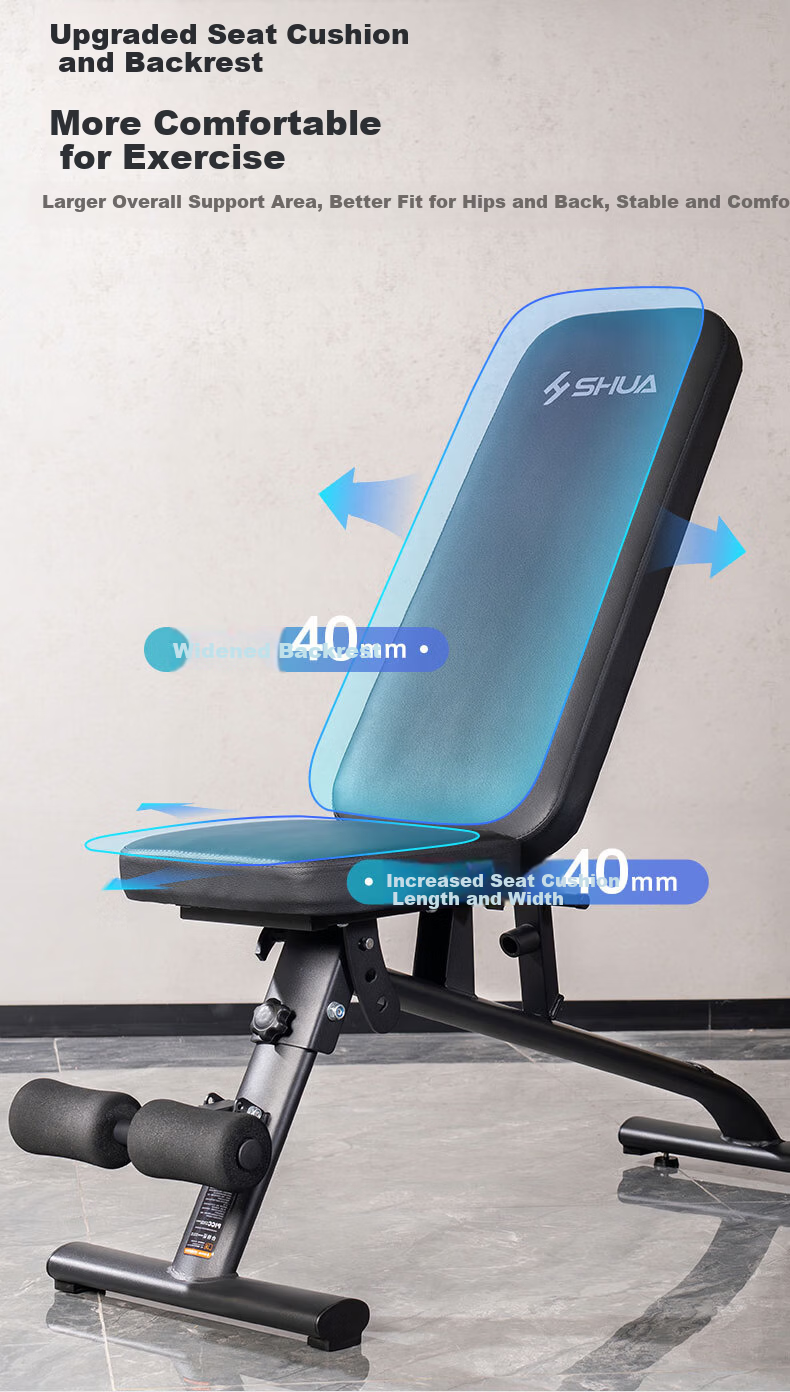 SHUA Adjustable Foldable Dumbbell Bench Home Gym Training Equipment SH-G593 12