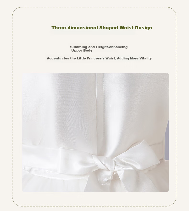 Luomeng Graduation Performance Host Dress, Girls' Graduation White Princess Dress, Birthday Flower Girl Piano, White, Size 150 10