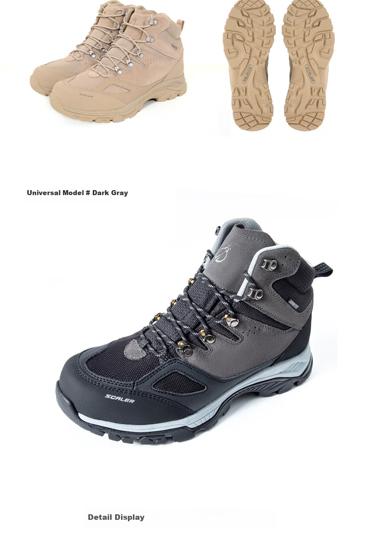 SCALER [King's Road] Professional Outdoor Hiking Boots for Men, Waterproof Non-Slip High-Top Anti-Foot Twisting Desert Boots Hiking Shoes for Wome 19