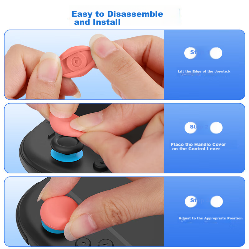 Liangzhi Replacement Joystick Caps for Nintendo Switch OLED Joy-Con Controllers Orange Blue NS2 Accessories L1121