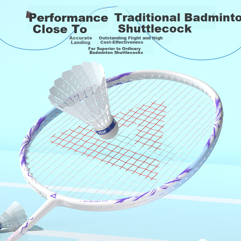 Peak Badminton Synthetic Feather Nylon Shuttlecocks Durable Windproof 6-Pack for Indoor Outdoor Training and Competition