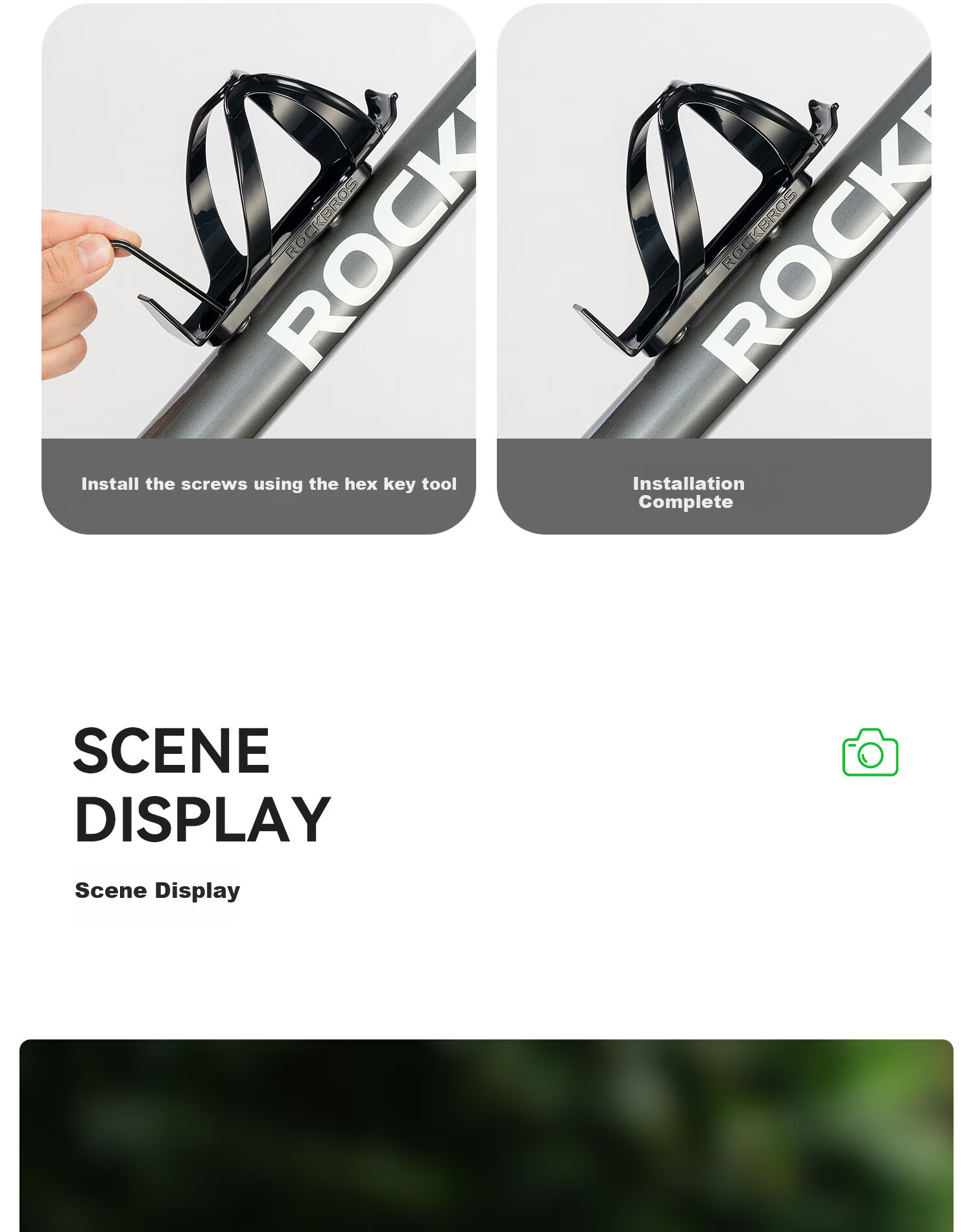 ROCKBROS Bicycle Water Bottle Cage PC Plastic Mountain Road Bike Bottle Holder Cycling Water Bottle Bracket Accessories Black 12