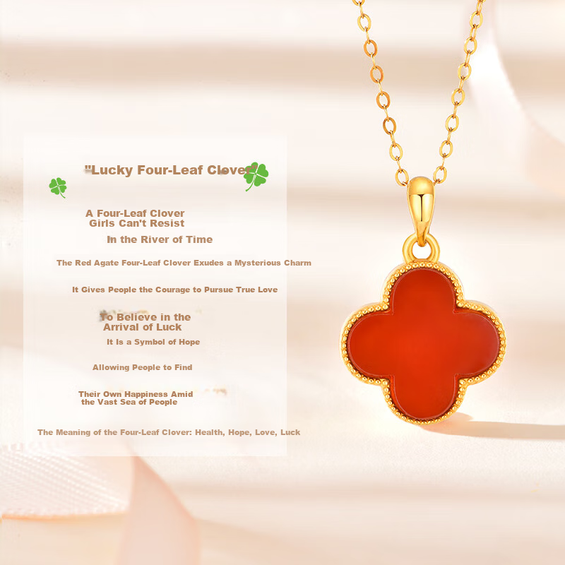 Love Promise Luxury Necklace for Women Gold Four-Leaf Clover Pendant 2025 New Niche High-End Birthday Gift for Girlfriend