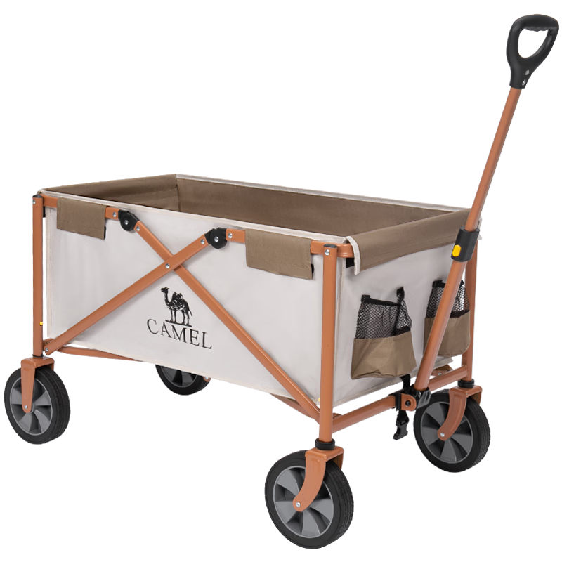 CAMEL Outdoor Camping Cart, Portable Folding Picnic Site Trolley, Grocery Shopping Cart, Stroller for Kids, Dog Walking Cart