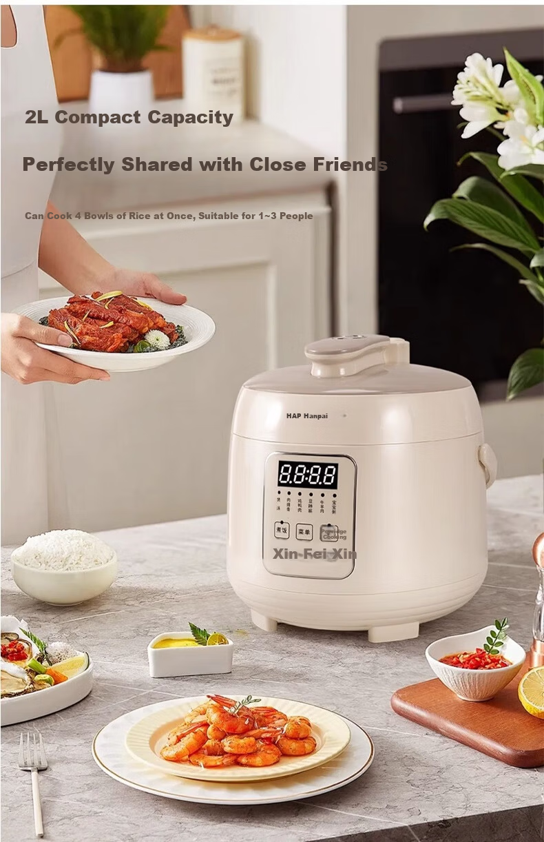 HAP 4L Triple Inner Pot Electric Pressure Cooker Household High-Pressure Ceramic Glaze Dual Pot Dual Lid Rice Cooker Large Capacity Multifunctional Smart Dual-Pot Hot Pot 14