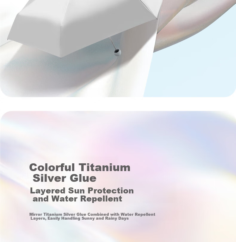 Tiantang Umbrella UV Protection Five-Fold Sunshade Silver Coated Sunscreen Parasol Yanran 5