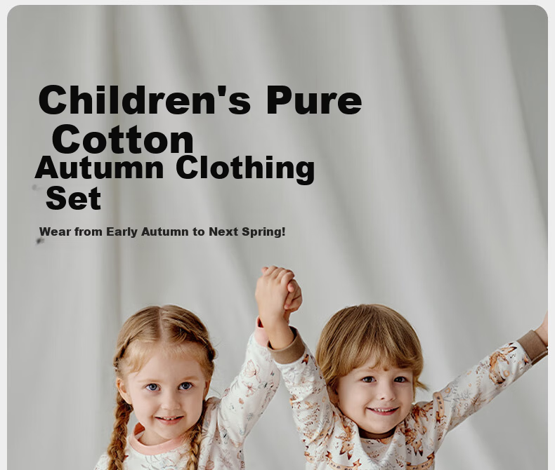 OUYUN Baby Kids Pajamas Boys Girls Spring Autumn Homewear Warm Thermal Underwear Set Moonlight Riddle 150 2