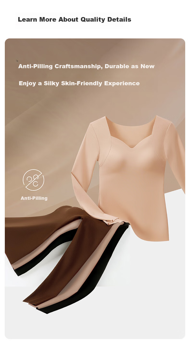 Herbal Original Color Padded Thermal Underwear for Women Autumn Top and Bottom Camellia Essential Oil Base Layer Seamless Spring 2026 New Edition 14