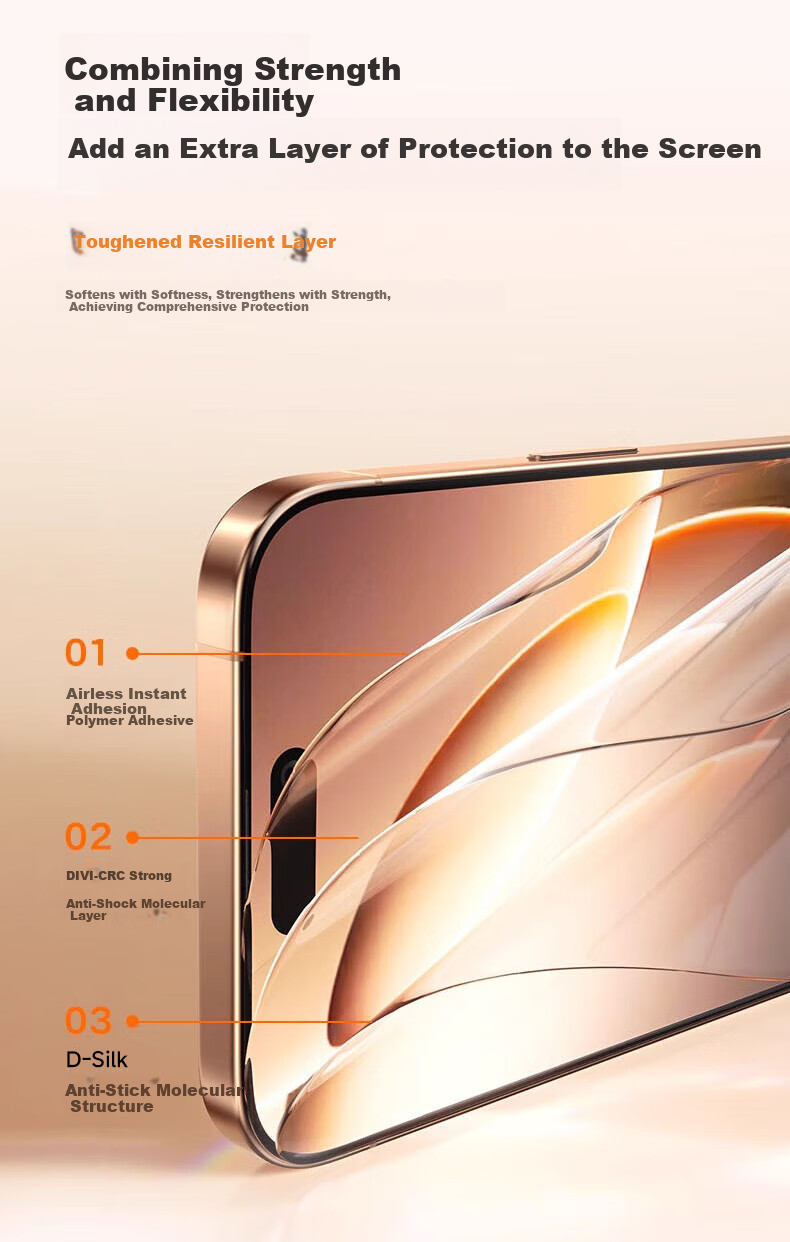 DIVI Dust-Free Case Instant Adhesive iPhone 16 Pro Max Tempered Glass Screen Protector Full Coverage Anti-Drop Anti-Fingerprint Smooth Touch 1 Piece 10