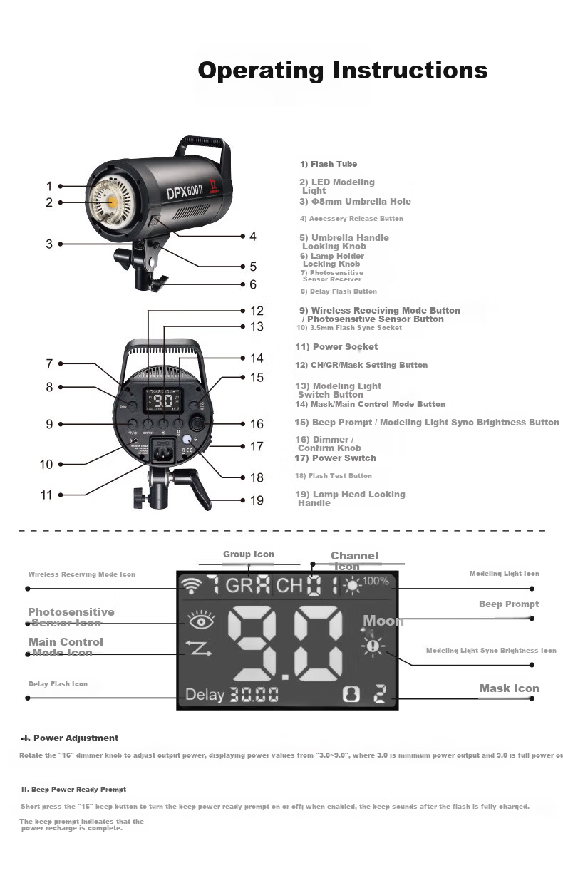 JINBEI DPX600II Professional Photography Light 600W Studio Flash Fill Light for Portraits, Models, Wedding Photography, Furniture, E-commerce, Still Life 5