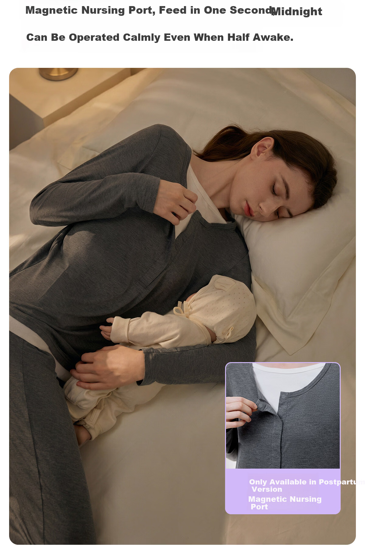 JOYNCLEON Bamboo Fiber Maternity Pajamas Spring Summer Nursing Postpartum Pregnancy L jyz204870 13