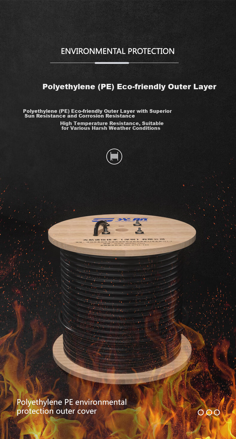 Guanghang GH-GYTA53-4B1.3 Heavy Armor Underground 4-Core Single-Mode Outdoor Optical Cable GYTA53 Layer-Stranded Direct Burial Fiber Optic Cable 10m 4