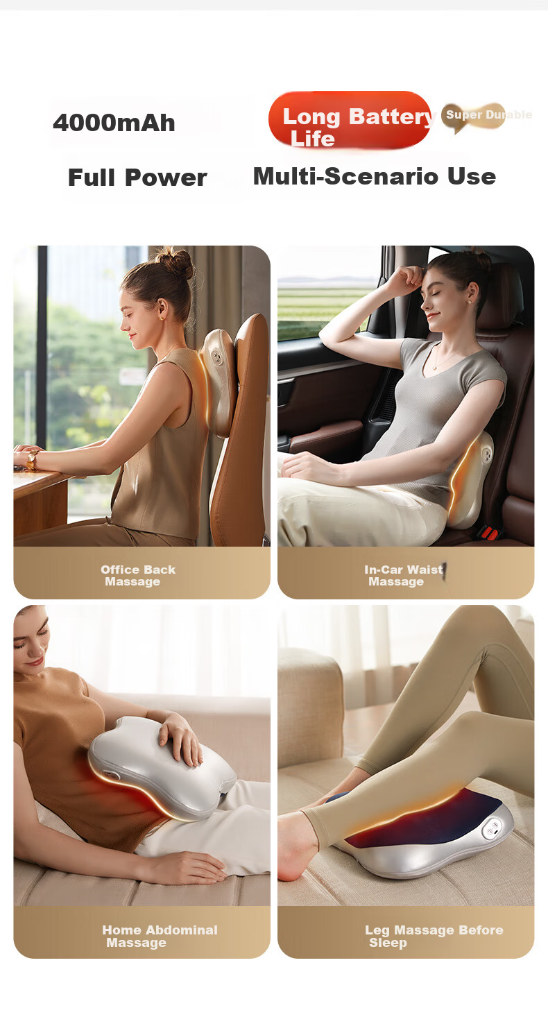 Westinghouse American Westinghouse [Mid-Autumn Festival Gift] BX6-C Waist Massager Shoulder Neck Lumbar Back Massage Device Massage Cushion Office Full Body Pillow for Elders 8