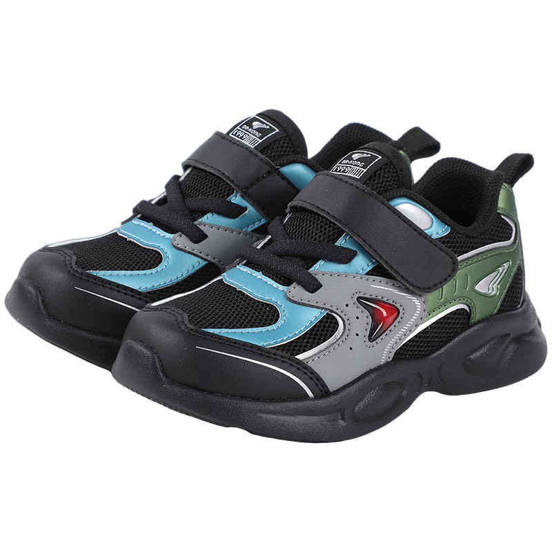 Dr. Kong Toddler Sneakers Sports Shoes Spring Boys Girls Comfortable Kids Shoes Black/Blue/Green Size 26