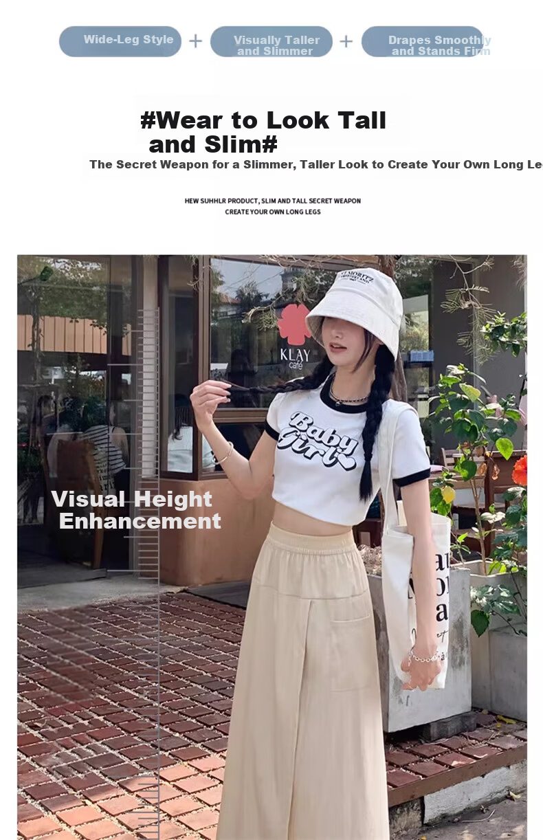 LangSha Yamamoto Workwear Skirt Pants Women Summer 2025 New American Style High Waist Slim A-Line Skirt Pants Loose Casual Wide-Leg Pants 6