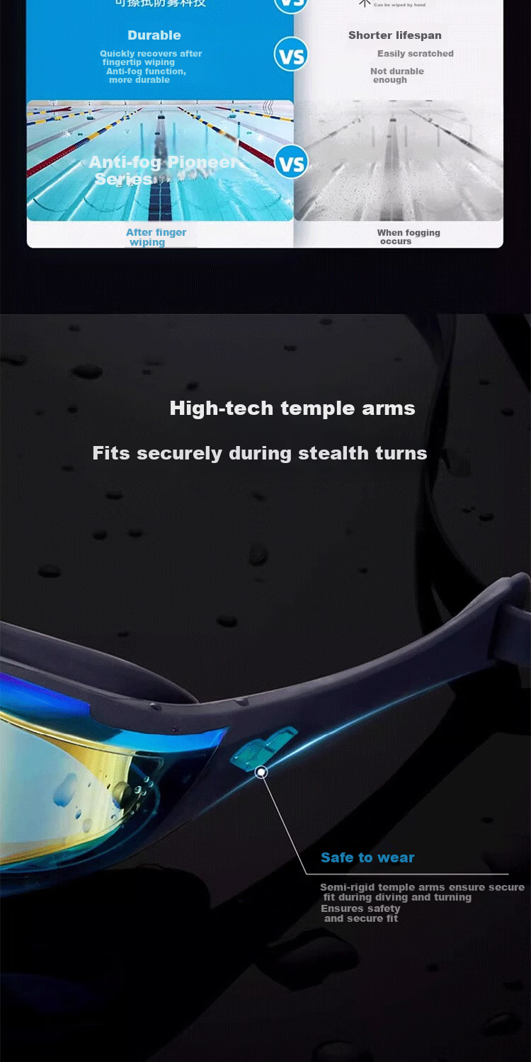 Arena Cobra Racing Swim Goggles Imported Anti-Fog Waterproof HD Coated Professional Training Swimming Federation Certified 4