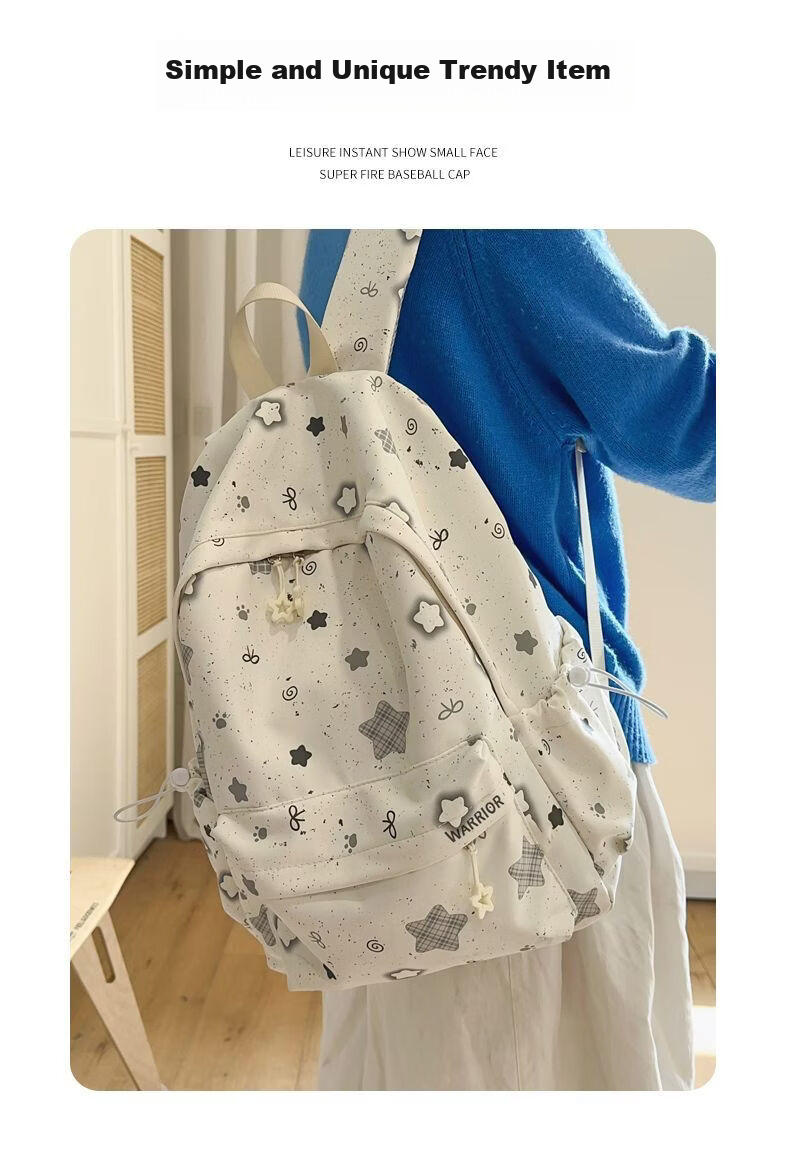 Warrior Girls' School Backpack Ins Style High-Value Large Capacity College Student Lightweight Shoulder Bag for Middle and High School Students 5
