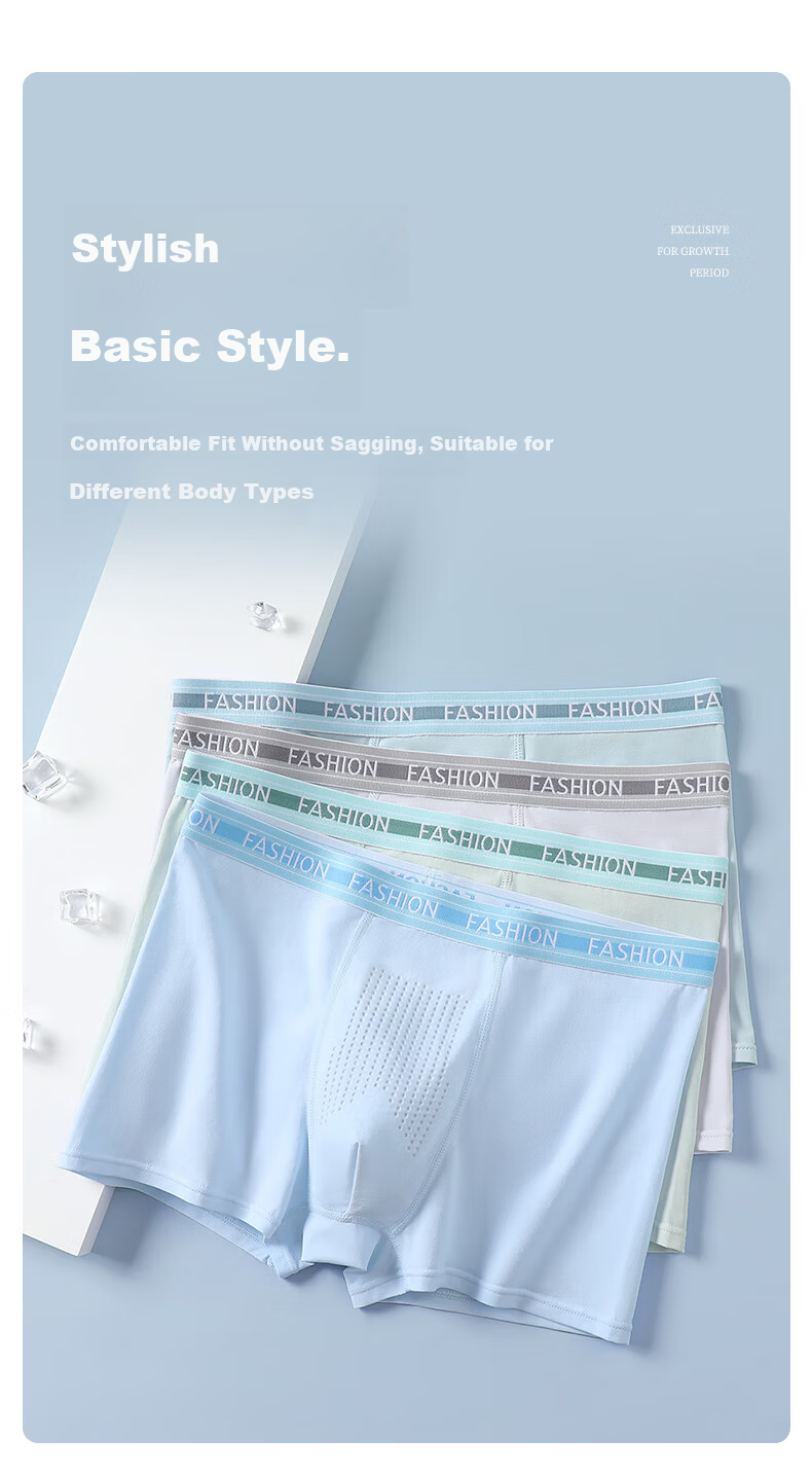 Dingguagua Youth Underwear Puberty Children's Cotton Shorts for Boys Age 12-16 Middle School Students 12