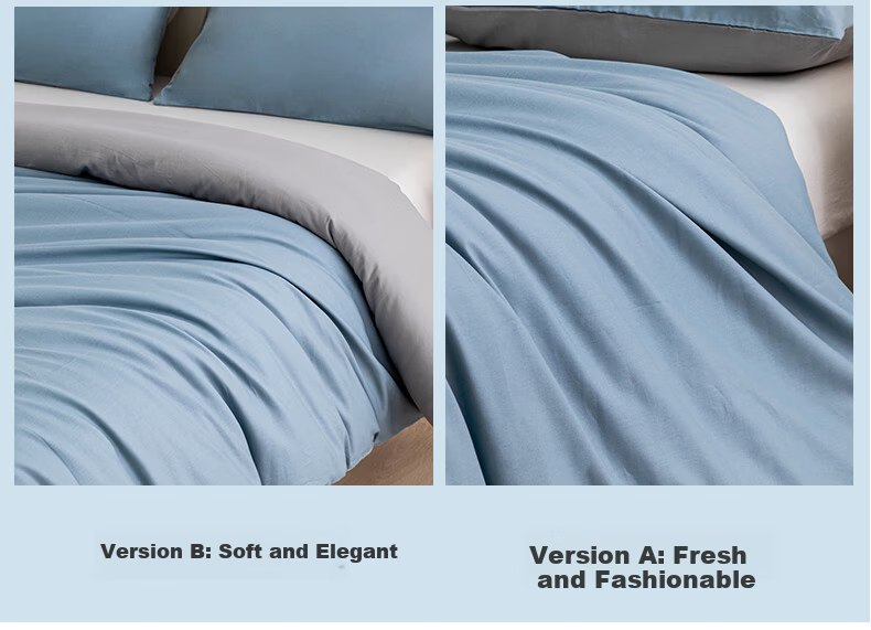 Hengyuanxiang 100% Cotton Quilt Cover Single Piece A-Class Antibacterial Bedding Duvet Cover Sky Blue 1.5*2m 7