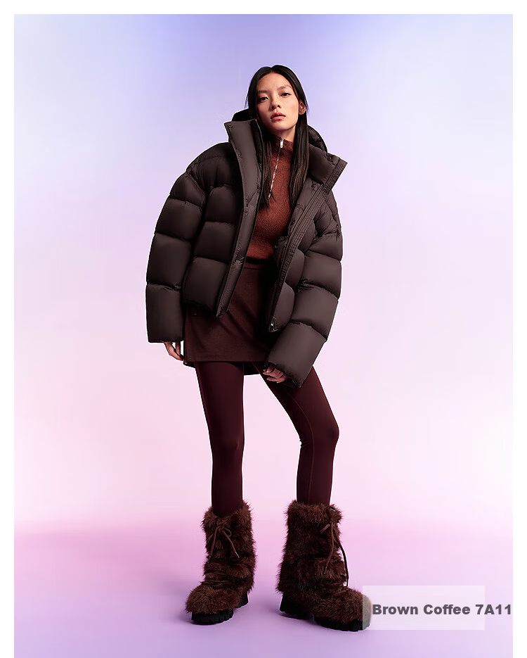 Bosideng Women's Winter 90% Down Puffy Thickened Hooded Jacket Warm Coat Mall Hot Sale Same Style 22