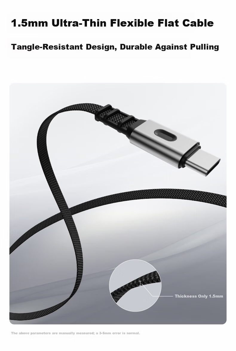 ThinkPlus Lenovo 240W Retractable Dual-Head Type-C PD Charging Cable for Car Fast Charge Compatible with Apple iPhone 17/16, iPad, MacBook, Huawei, Legion, Xiaoxin Laptops 4